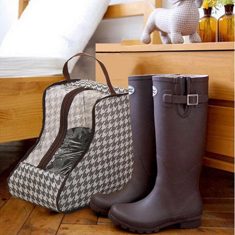 Shoe Storage Bag Home Handheld PVC Visual Shoe Cover Dust Boots Tall Boot Short Boots Covers Waterproof Shoes Organizer Gods