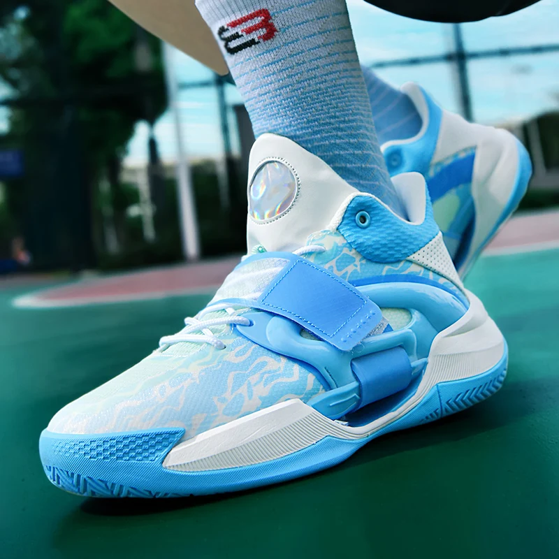 

Новая баскетбольная обувь трения кольцевая с светящимся в темноте версией брызговика 5 поколения высокие баскетбольные туфли 36-45