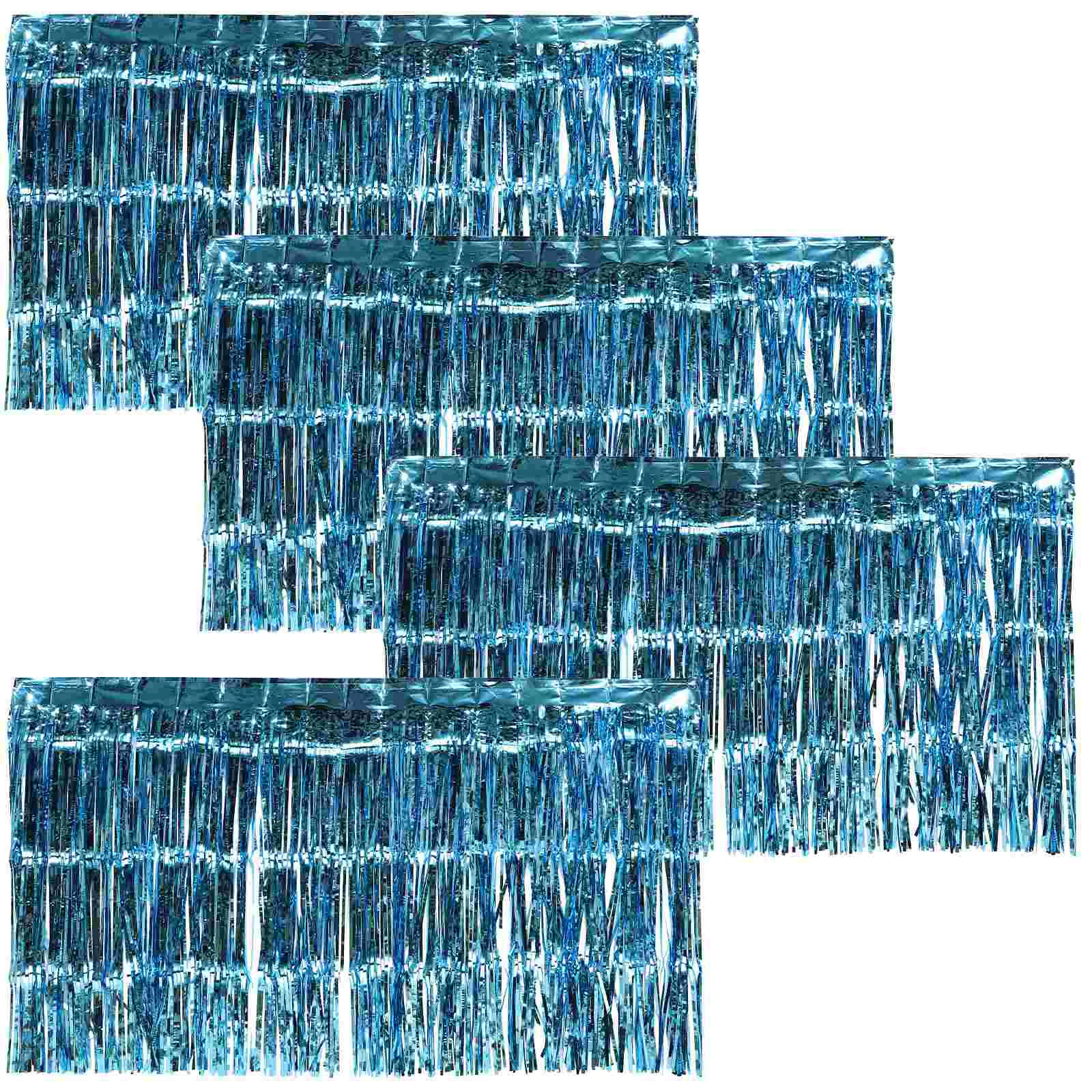

Rain Silk Table Skirt Fringe Carnival Party Decoration Curtain Background Adorn Blue Curtains