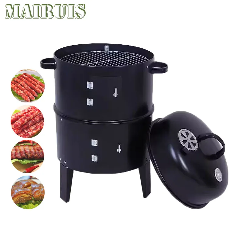 

3 In 1 Bbq Smoker Outdoor Courtyard Barbecue Stove Firewood Stove Portable Barbecue Stove Carbon Charcoal Bbq Grill