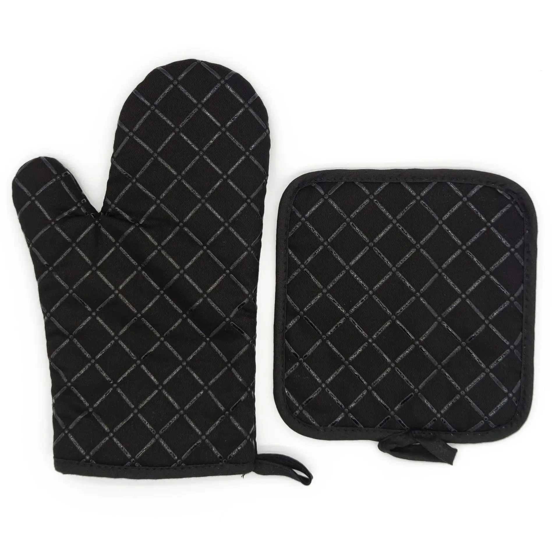 2 pieces insulated kitchen gloves heat-resistant microwave gloves heat-resistant thickened grid oven gloves