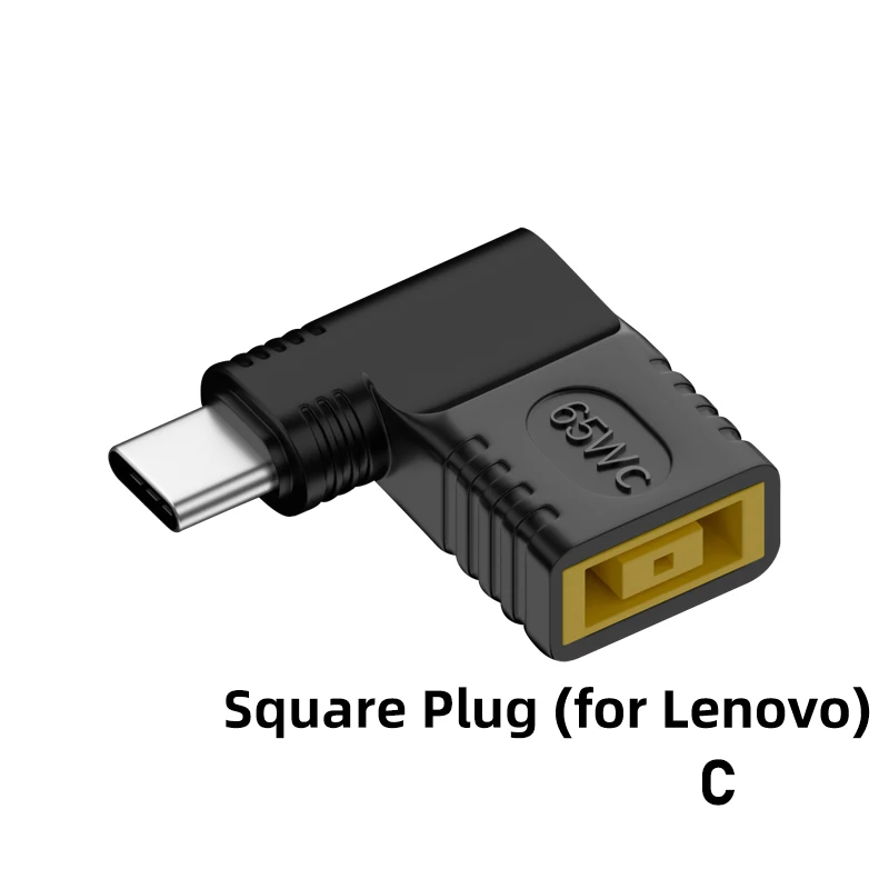 65W USB Type C PD Fast Charging Cable for Lenovo Laptop Charger Dc Square Plug to Type C PD Adapter Converter for MacBook POCO — view 2