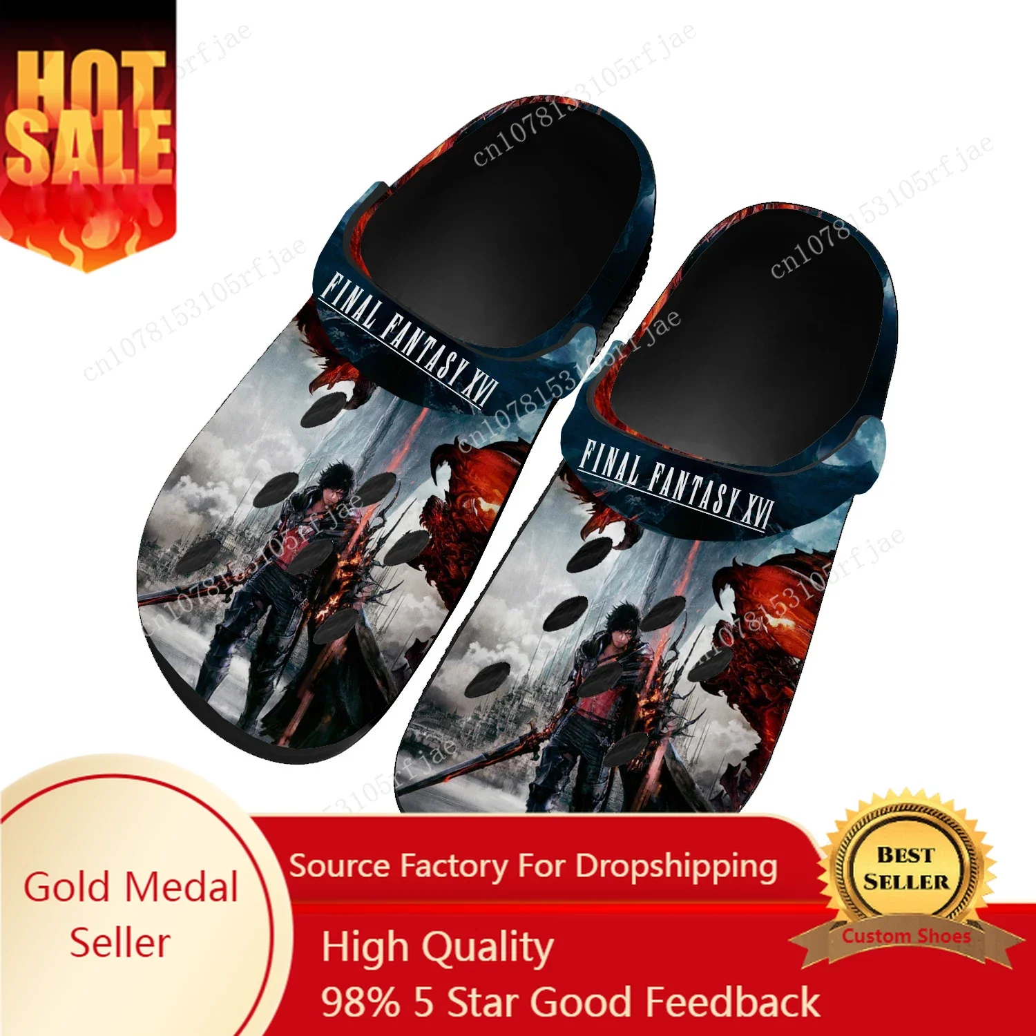 

Final Fantasy 16 Home Clogs Cartoon Game Mens Womens Teenager Tailor Made Water Shoes Fashion Garden Beach Hole Slippers Sandals