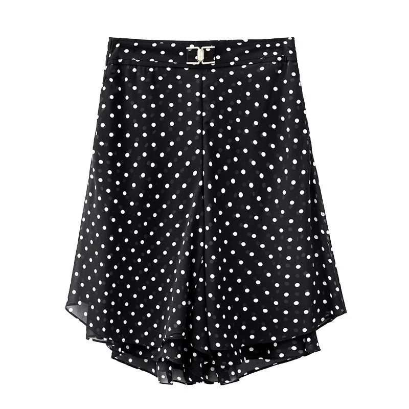Korean Version Fashion Versatile Woolen Five Point Shorts Women's Solid Zipper Button High Waist Casual Straight A-line Pants