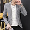 Party Linen Gray Men's Suit Jackets Single Breasted Coat Male Blazer Summer New in Simple Clothing Fashion 2024 Casual Classic 6
