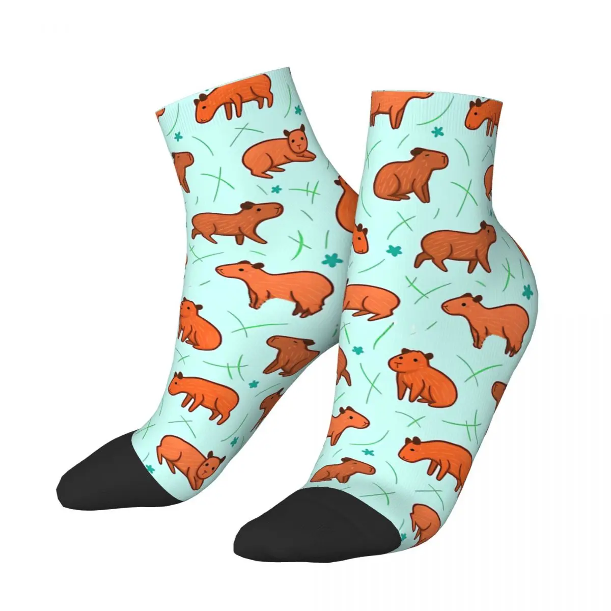 

Grass Pattern Capybara Socks Gym 3D Print Boy Girls Mid-calf Sock