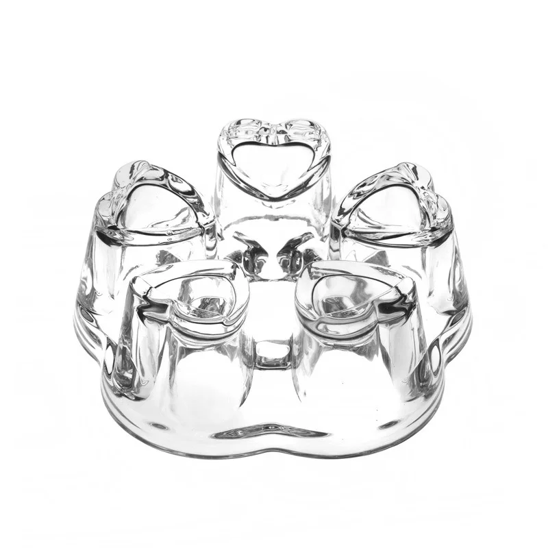 Heart Shape Resistance Glass Flower Teapots Candle Heater Warmer Tea