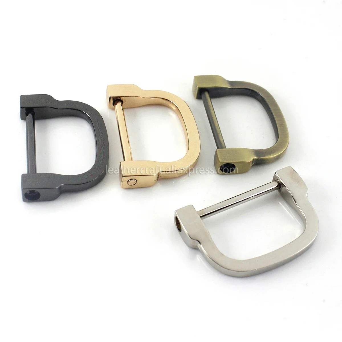 1PC 금속 D-링 걸쇠 버클 키 체인 링 후크 나사 핀 조인트 커넥터 가방 스트랩 걸쇠 Leathercraft 부품