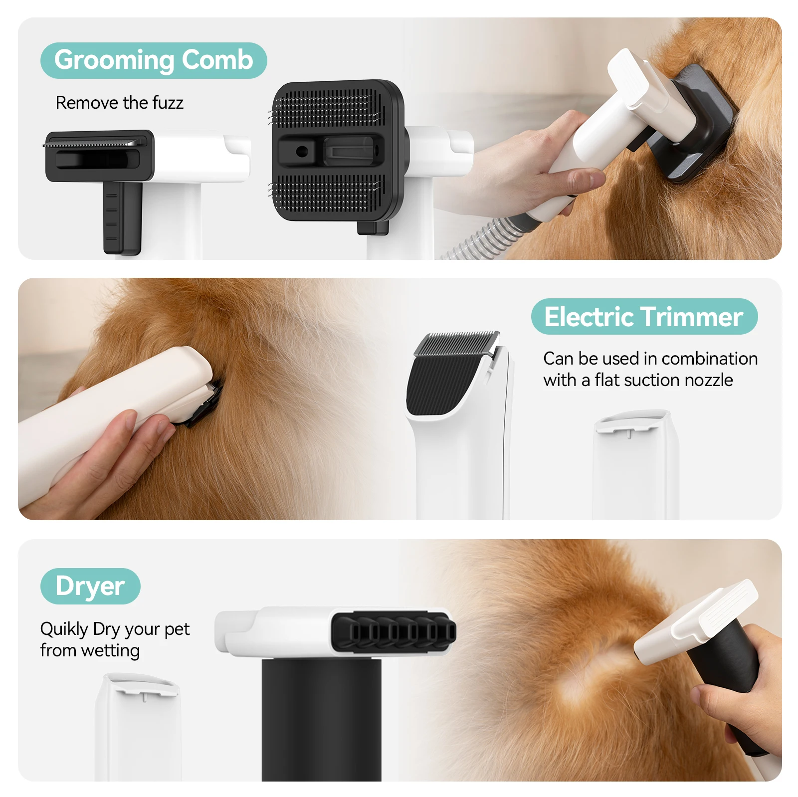 Amicura P1 Grooming Vacuum Set 3