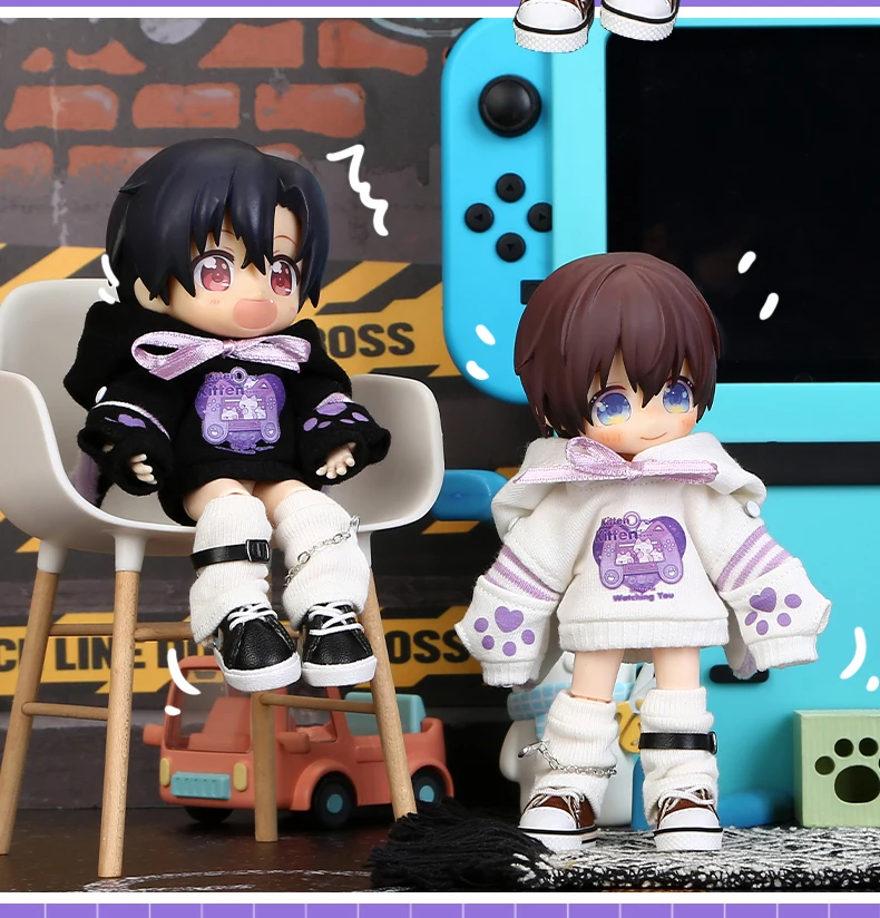 Ob11 Doll Cat Hoodie Clothes Cat Game Console Jacket Accessories For Molly , Ymy Body, p9, Gsc, Obitsu11 ,Ufdoll,1/12Bjd Doll