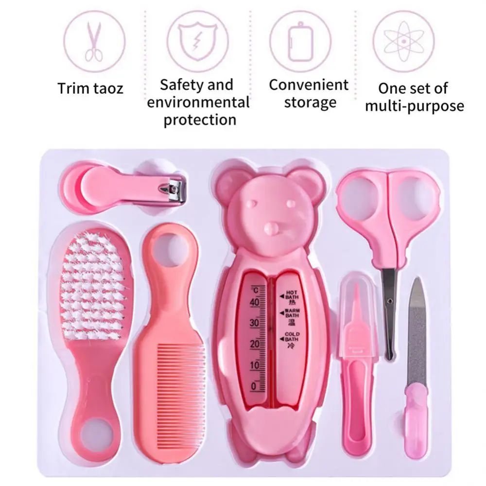 1-13Pcs/Set Newborn Baby Kid Nail Hair Health Care Thermometer Grooming Brush Kit Clipper Scissor Multifunction Baby Hygiene Kit