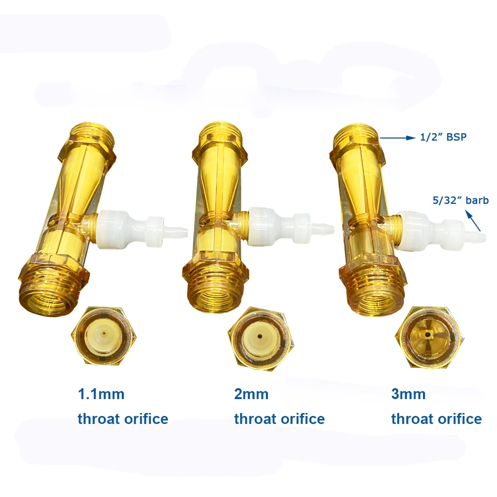 PVDF Venturi Injector With Built-in anti back flow device to Mix Ozone with Water venturi injector
