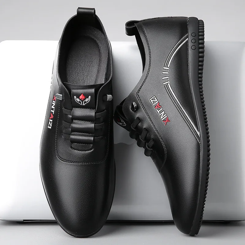 2024 casual men leather shoes Versatile Business White footwear Fashion anti slip comfortable loafers male new lightweight flat 2