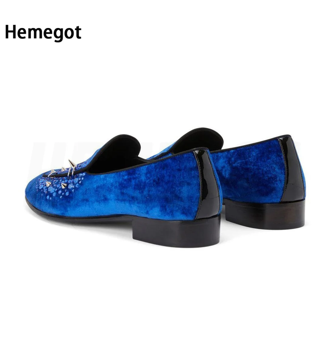 Men Black Shining Rivets Loafers Handmade Studs Spike Shoes Glitter Loafers Shoes Runway Party Wedding Shoes Comfortable Shoes
