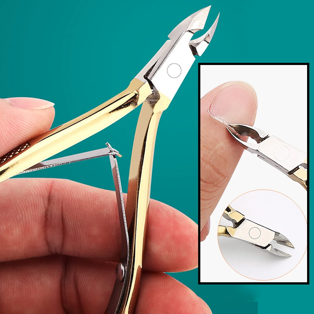 

1pcs Stainless Steel Cuticle Nipper Gold/Silver/Black Professional Remover Scissors 3-Colors Trimming Dead Skin Pliers Scissors