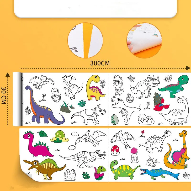 Childrens Graffiti Picture Scroll Coloring Picture Scroll Three Meter Long Pattern Not Repeated Not Dirty Wall Can Be Atta