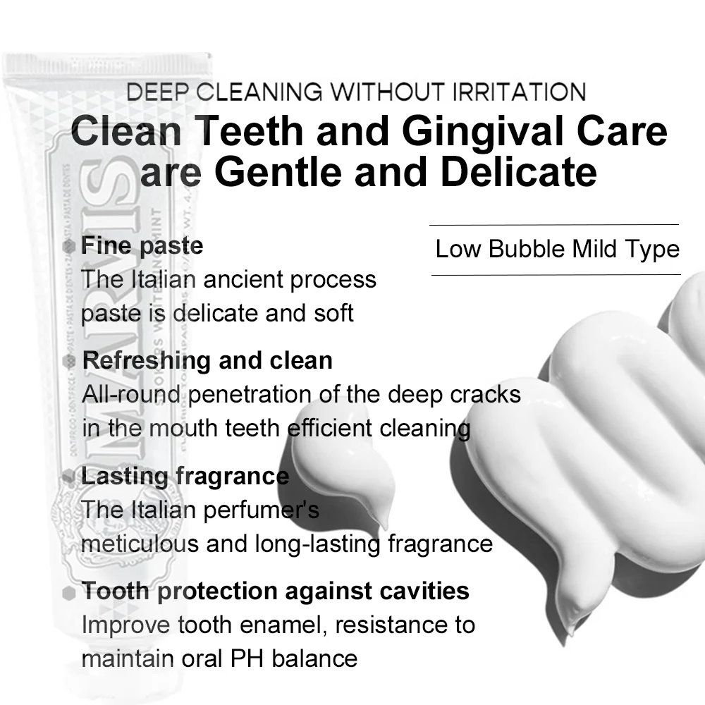 Teeth Whitening Product Marvis Toothpaste Whitening Mint Freshen Breath Italy Original Remove Smoke Stains 85ml