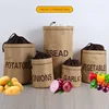 Kitchen Hessian Storage Bag for Garlic,Onions,Potato,Vegetable,Bread,Drawstring Sack,Fabric Burlap Bags Jute Potatoes Organizer 1