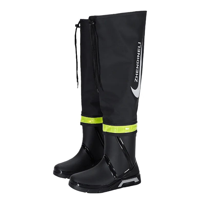 Bottes de pluie homme longues tube haut genou étanches travail anti-dérapantes livraison inondation