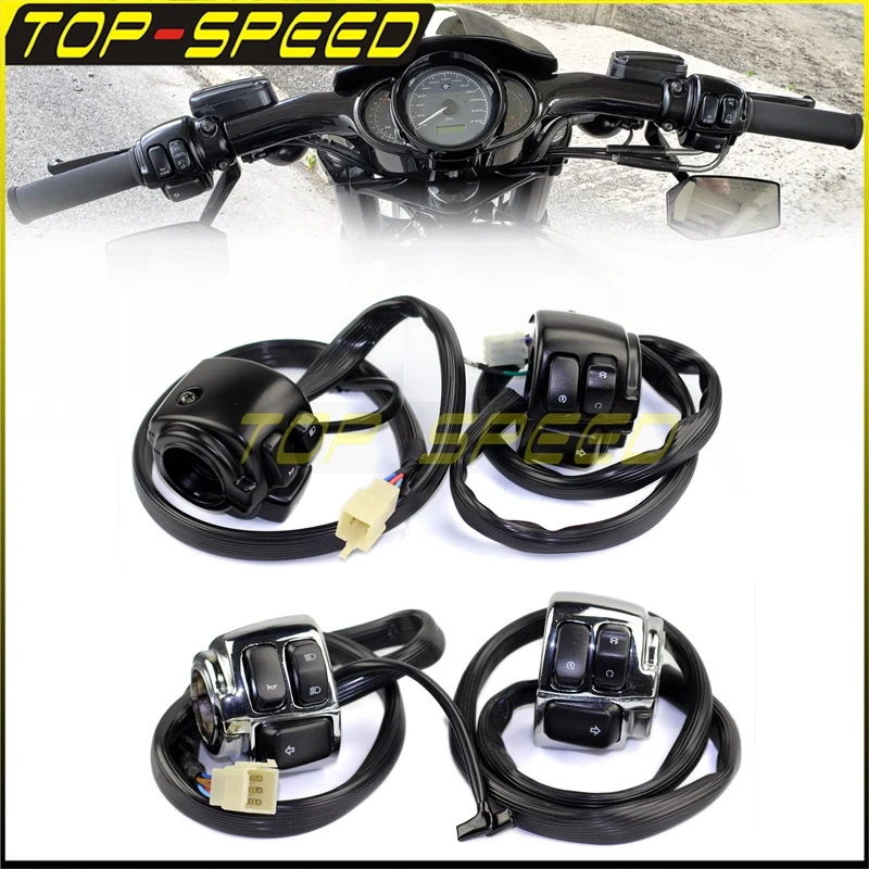 

1" Handlebar Switch Button Housing On Off Turn Signal Horn Hi/Lo Beam Kill Switch For Harley Dyna Street Bob Softail V-Rod 25mm