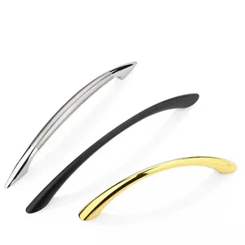 مقبض سبائك الزنك الصلبة المنحنية ، خزانة ، مقبض خزانة الأحذية ، أجهزة الأثاث ، مقبض خزانة النبيذ ، مقبض باب خزانة الملابس السوداء 4