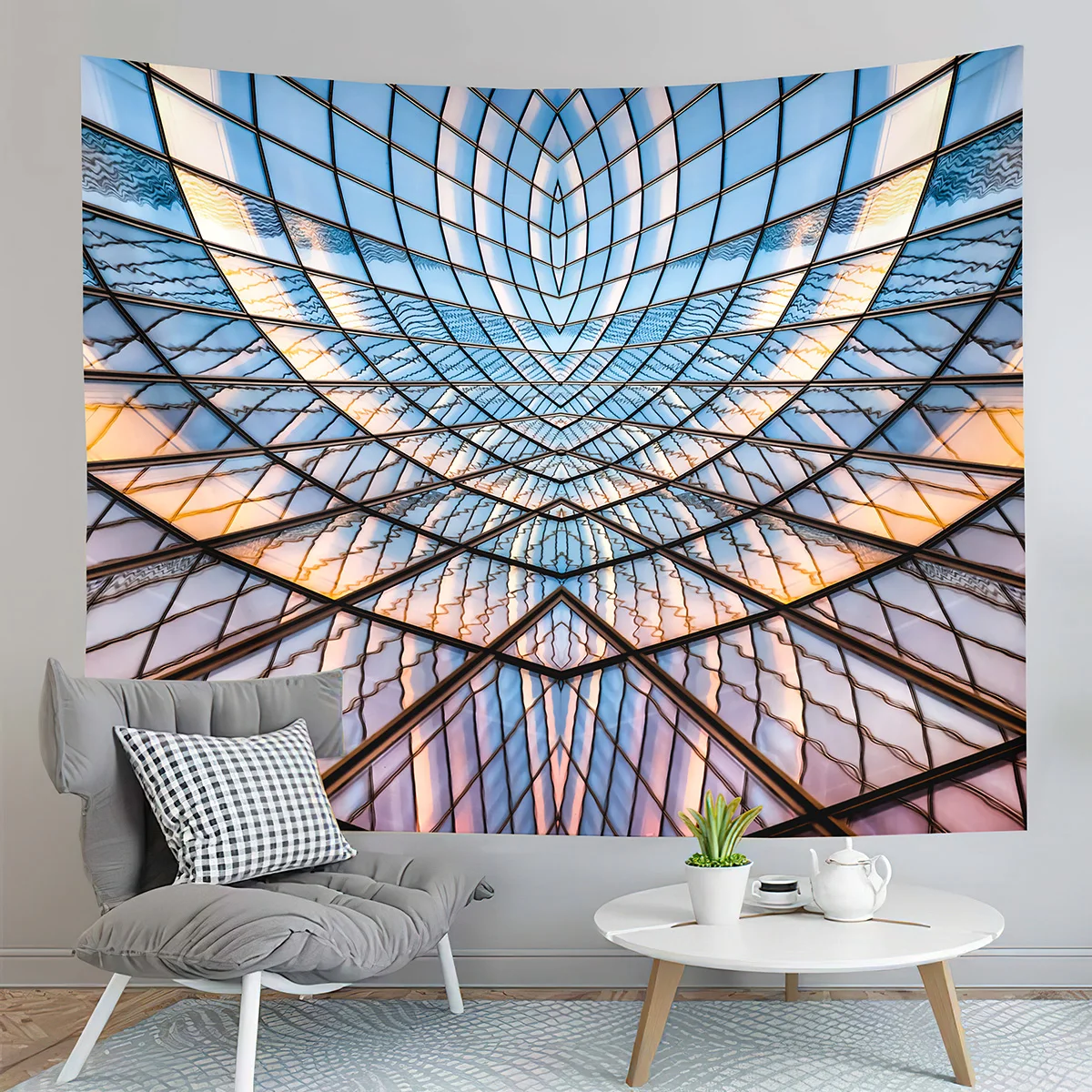 

Abstract Space Tapestry Creative Geometry Tapestry Psychedelic Tapestry Wall Hanging Home Living Room Bedroom Dorm Tapestries