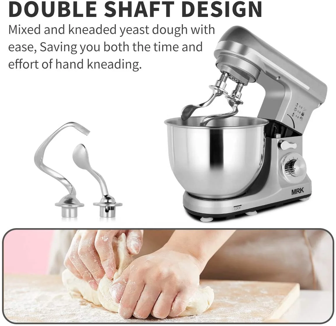 Ready to ship MRK Stand Mixer 5L 1000W Electric Dough Mixer Kitchen 8 Speed Tilt-Head Cake Food Mixer 6