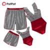 PatPat Family Matching Striped Swim Trunks Shorts and Ruffle Splicing One-Piece Swimsuit