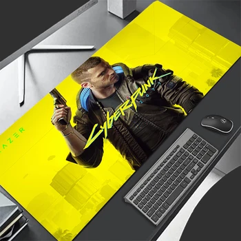 Razer & Cyberpunk 2077 마우스 패드, Xxl 마우스 매트, 대형 데스크탑 액세서리, 확장 게이머 카펫, PC 마우스 패드