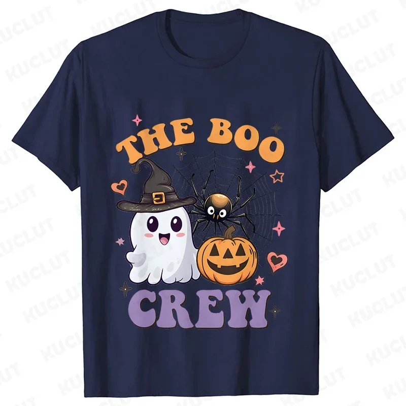 The Boo Crew 셔츠 할로윈 가족 매칭 티셔츠 가족 할로윈 파티 티셔츠 반팔 옷 패션 트렌드 티셔츠