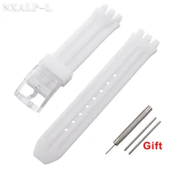 Swatch Silicone Waterproof Sport Watch Band - 18mm Rubber Strap - 18mm (Transparent)