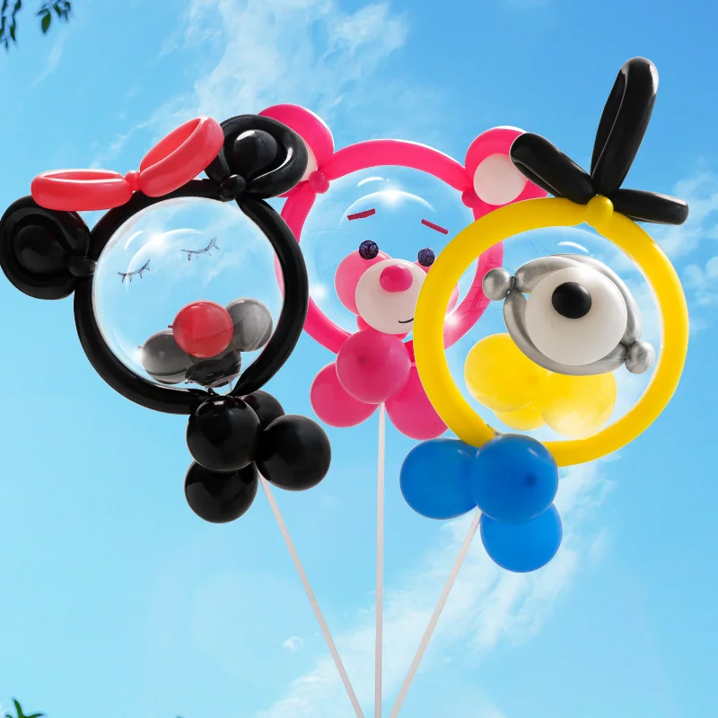 

DIY 10pcs Cartoon Led Balloon Transparent Baby Shower Bobo Balloons Birthday Party Decor Kids Christmas Toys Light Ballon LED