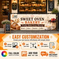 Bannière de boulangerie personnalisée, enseigne en vinyle personnalisée, imperméable, publicité extérieure pour boulangerie-pâtisserie 6