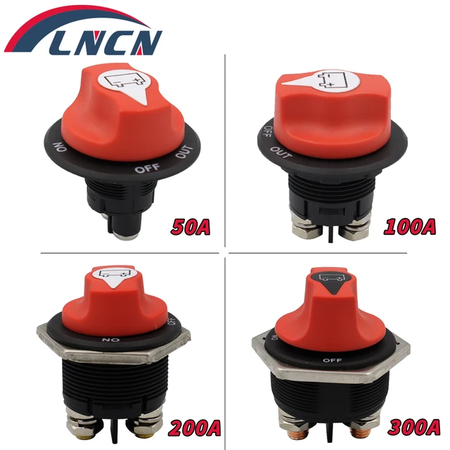 Interruptor de Rally de carreras de batería de coche, aislador de  Desconector de batería de 12V, interruptor de corte, KitFor, RV,  motocicleta, camión, barco, 50, 100, 200, 300A - AliExpress