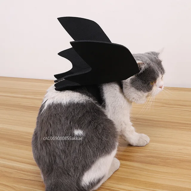 Halloween Bat Wings Dog Cat Cute Costume Party Dress Funny Cool Puppy Kitten Apparel Cosplay Prop with Traction Rope Fixing Hole 3