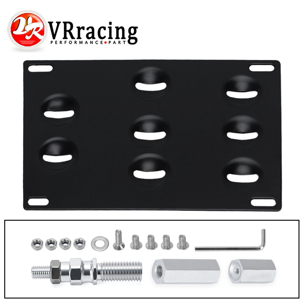 IJDMTOY No Drill Front Bumper Tow Hook License Plate Mounting Bracket