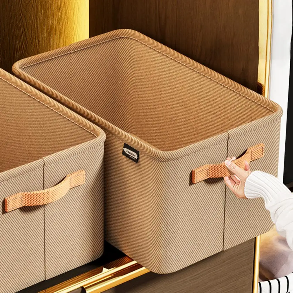 35/42/48cm Non-Woven Closet Organizer Wardrobe Clothes Sweater Storage Basket Sweatshirt Jeans Fabric Storage Box Home Supplies