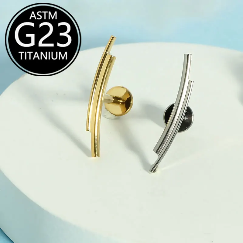 G23 Titanium 16g Lip piercing labret lip rings cartilage earrings tragus rings wholesales 8mm Helix Earrings
