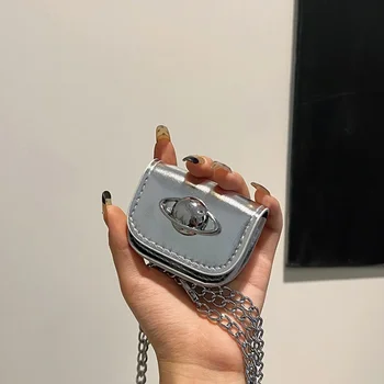 Y2K Vintage Korean Small Chain Shoulder Bag Designer Luxury Clutch Coin Purse Handbags Pink PU Leather Crossbody Ladies Bags 1