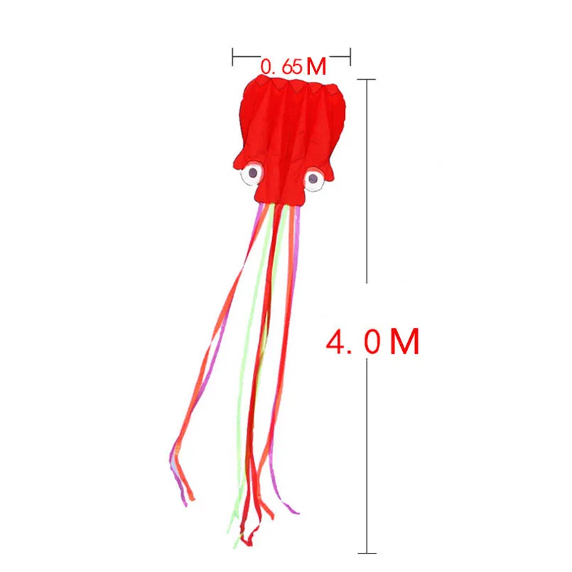 4M Large Octopus Kites With Handle Line Flying Toys Kids Outdoor Sports Summer Beach Game Walk In Sky Nylon Skeletonless Kite 6