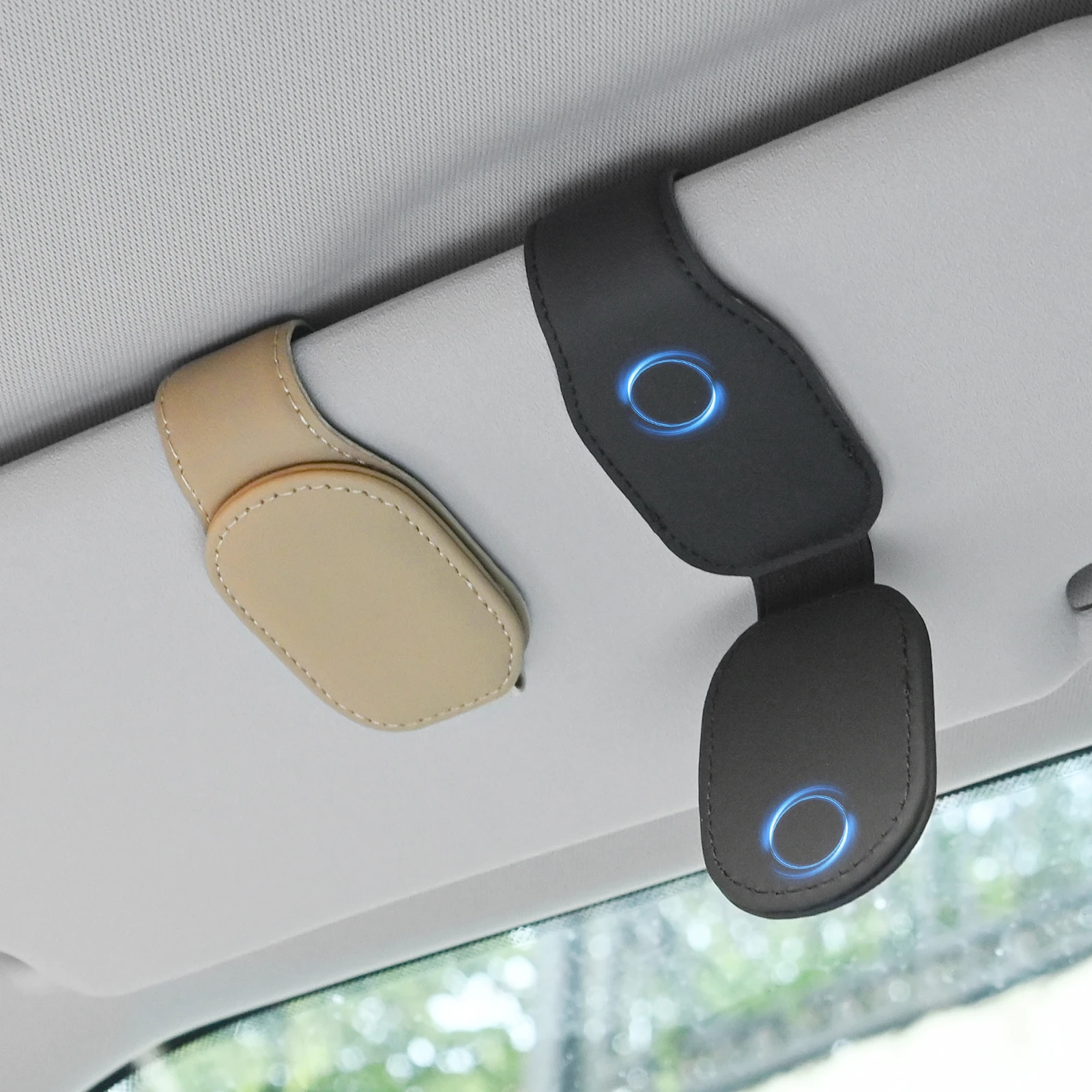 Sunglasses Holder Universal Car Auto Sun Visor Glasses Box Sunglasses Clip Card Ticket Holder Stand Fastener Pen Case Eyeglasses Car Accessories