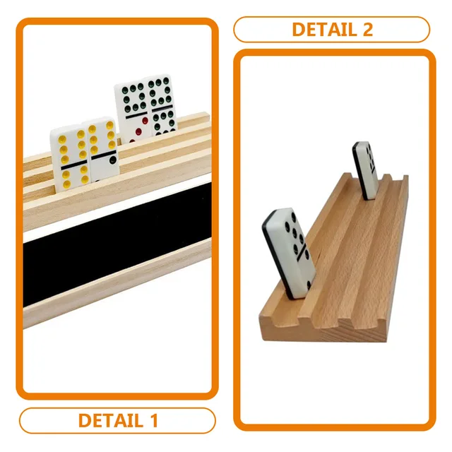 Natural Wood Domino Game Accessories Wooden Base Storage Rack Smooth Texture Multi Function Gaming Bases 5