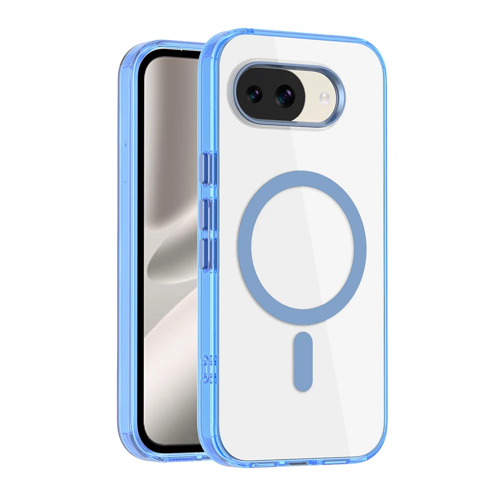 Luxury Clear Acrylic Magnetic Case with Wireless Charging and Shockproof Bumper Cover