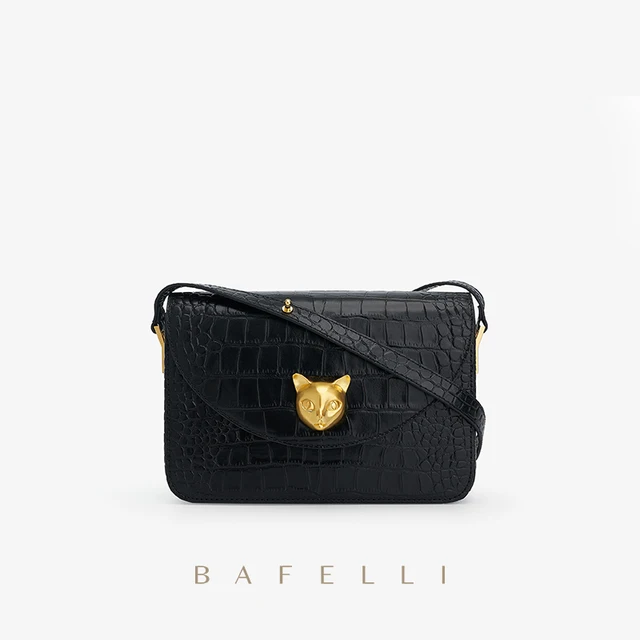 BAFELLI ORIGINAL DESIGNER BRAND CAT 2021 NEW ARRIVAL WOMEN MESSENGER BAG FASHION SHOULDER BAG BOXY PURSE CROCODILE GRAIN LEATHER 1