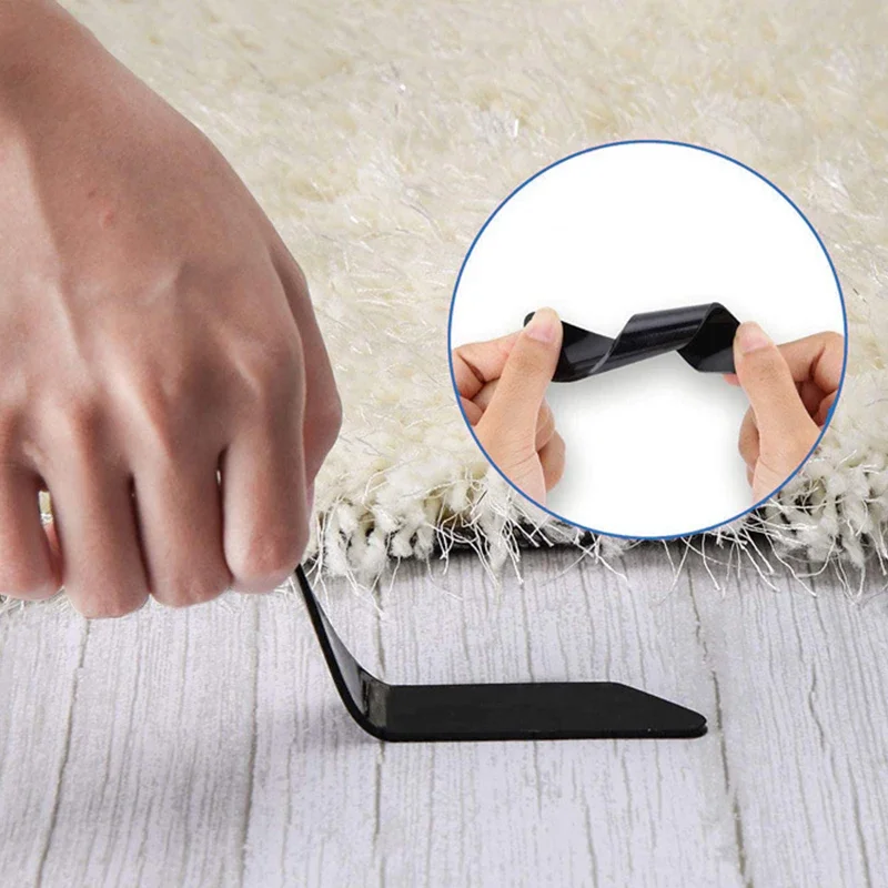 80/8pcs Carpet Non-slip Stickers Reusable Washable Anti Curling Carpet Patches Fixed Sticker Floor Rug Mat Grip Stoppers Tapes 4