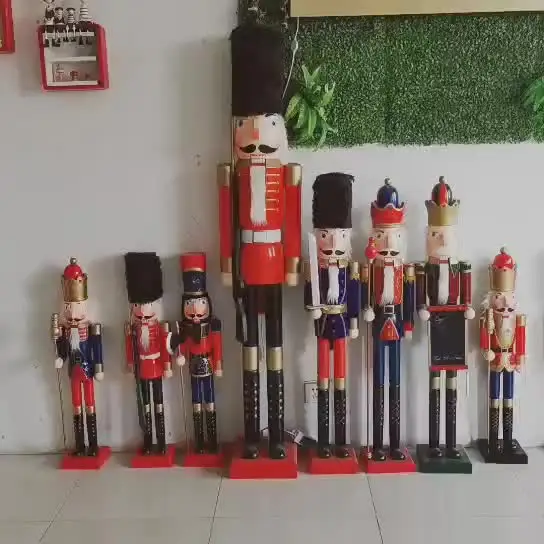 Wooden Nutcracker Soldier Figurines, Desktop Ornaments, Kids Gifts, Christmas Home Decorations, 90cm