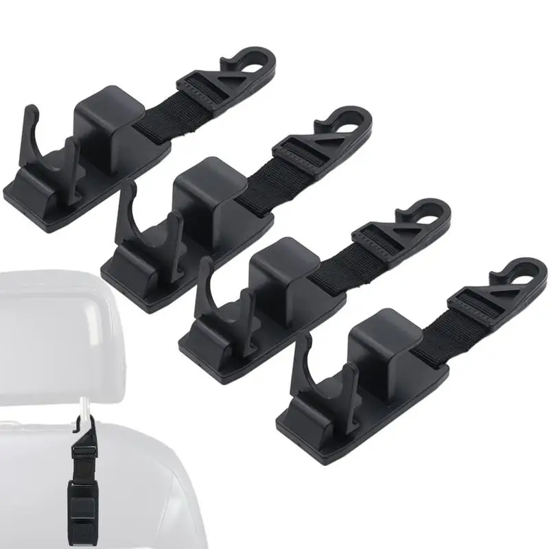 

Car Storage Hooks 4pcs Sturdy And Multi-Purpose Car Hanger Hooks For Seat Vehicle Back Seat Hooks For Handbag School Bag Trash