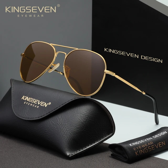 KINGSEVEN pilote hommes lunettes de soleil polarisées grand cadre UV400 lunettes femmes rétro luxe conduite casual mode lunettes extérieures 1