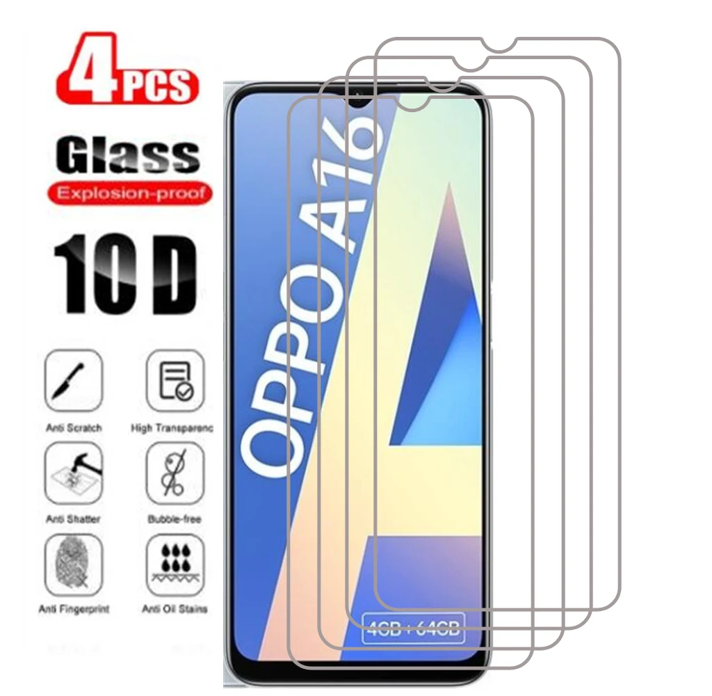 

Защитное стекло для OPPO A94 A93s A93 A74 A55 A54 4G 5G A53s 5G A35 A16s A16 F19 Pro, 4 шт., защитная пленка для экрана из закаленного стекла