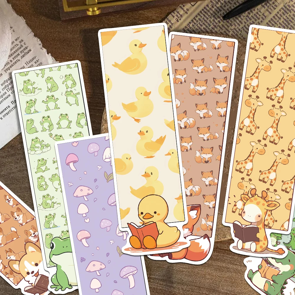 30pcs Cartoon Cute Animals Panda Duck Bookmarks Reading Pages School Stationary Supplies DIY Aesthetic animal bookmark bookmarks stationery supplies